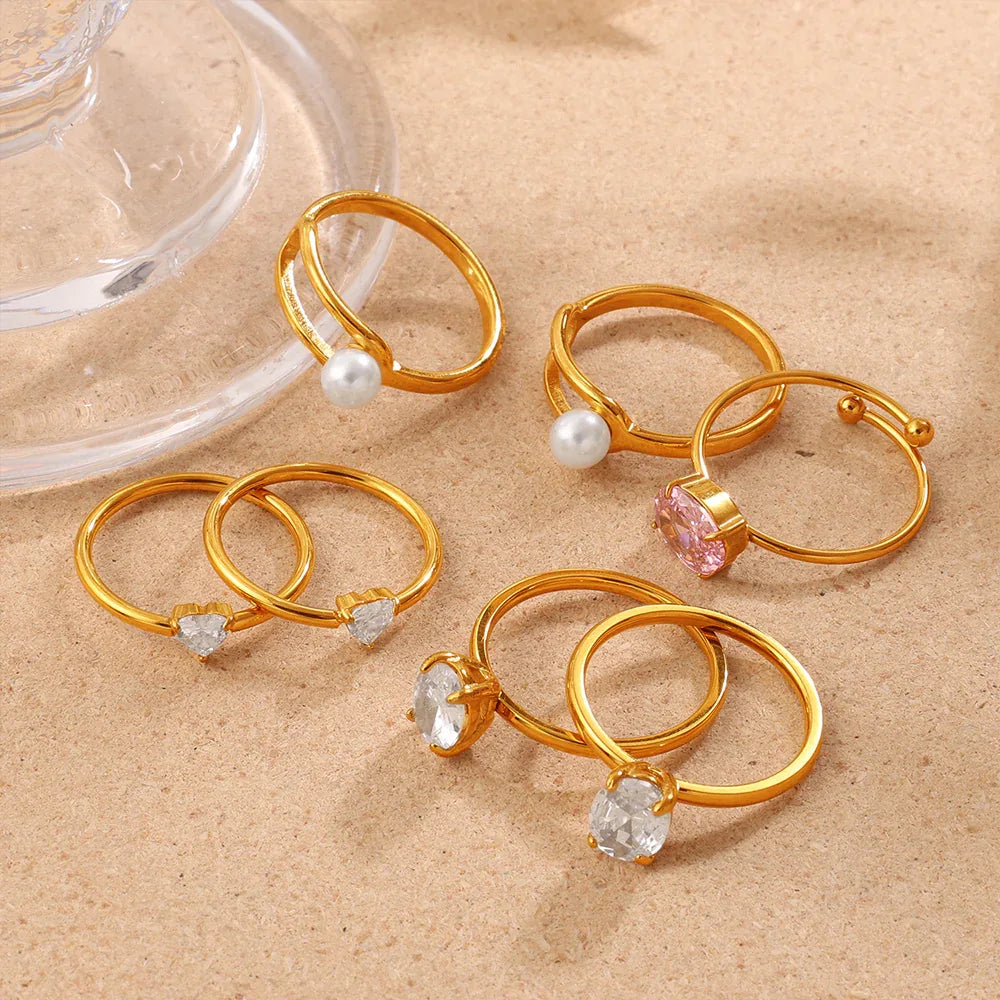 Cube Multi-Layer Diamond-Inlaid Zircon Ring