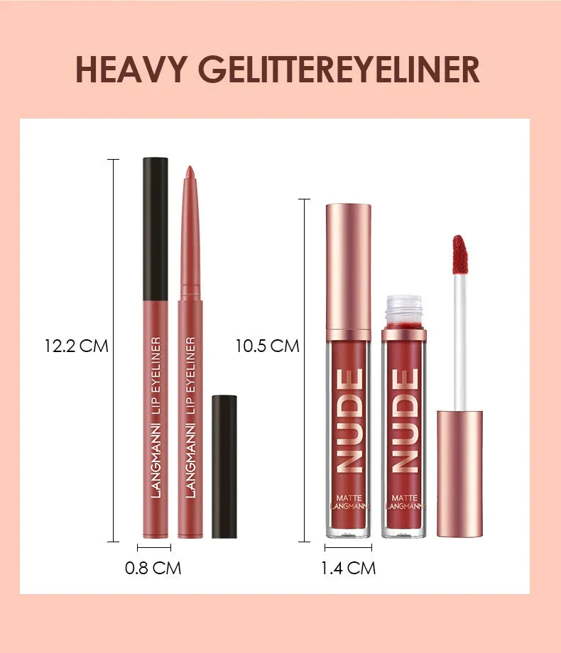 Lip Liner And Lipstick Makeup 12 Pcs set