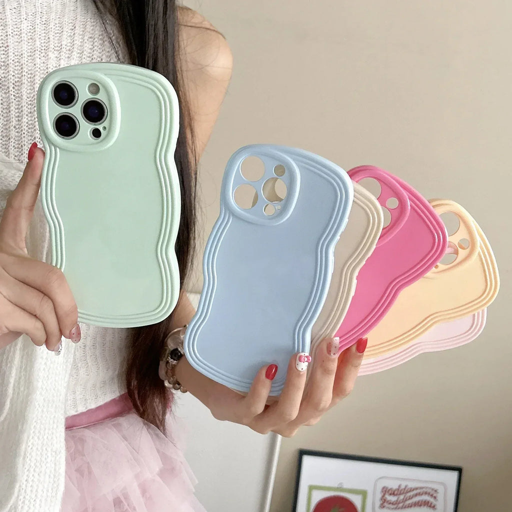 Cream Candy Color Wave iPhone Case - Viexta