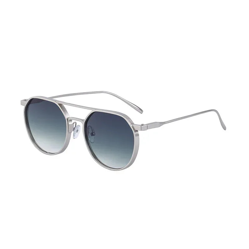 Metal Double Beam Vintage Sunglasses - Viexta
