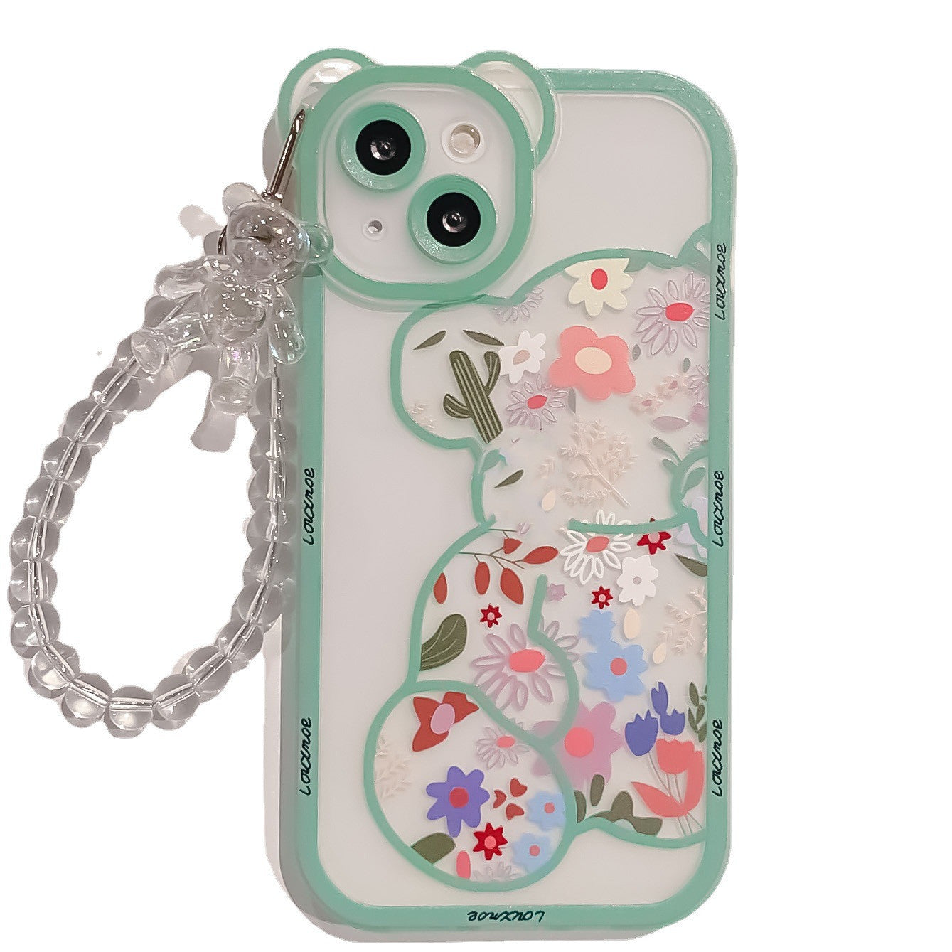 New iPhone Case Hanging Chain Cute Floral Bear