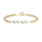 Diamond-studded Wave Bracelet For Women