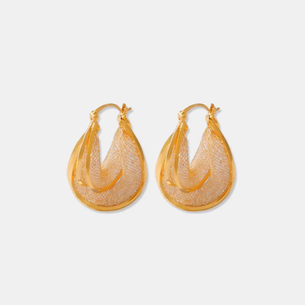 Glass Stone U Shape Earrings