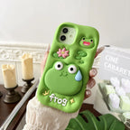 Cute Cartoon Sweaty Frog Silicone Phone Case