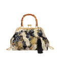 Retro Embroidered Clutch Red-crowned Crane Handbag - Viexta