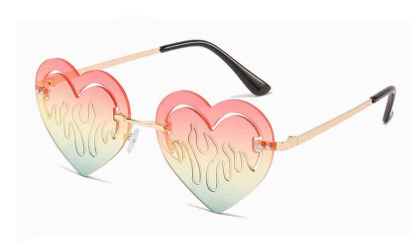 Fashion Rimless Heart Sunglasses