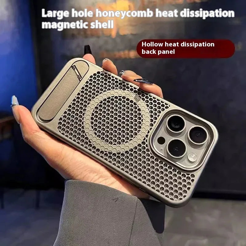 magnetic-suction-breathable-bracket-iphone-case - Viexta