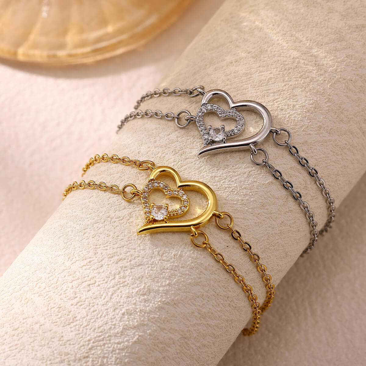 Adjustable Heart Zircon Bracelet