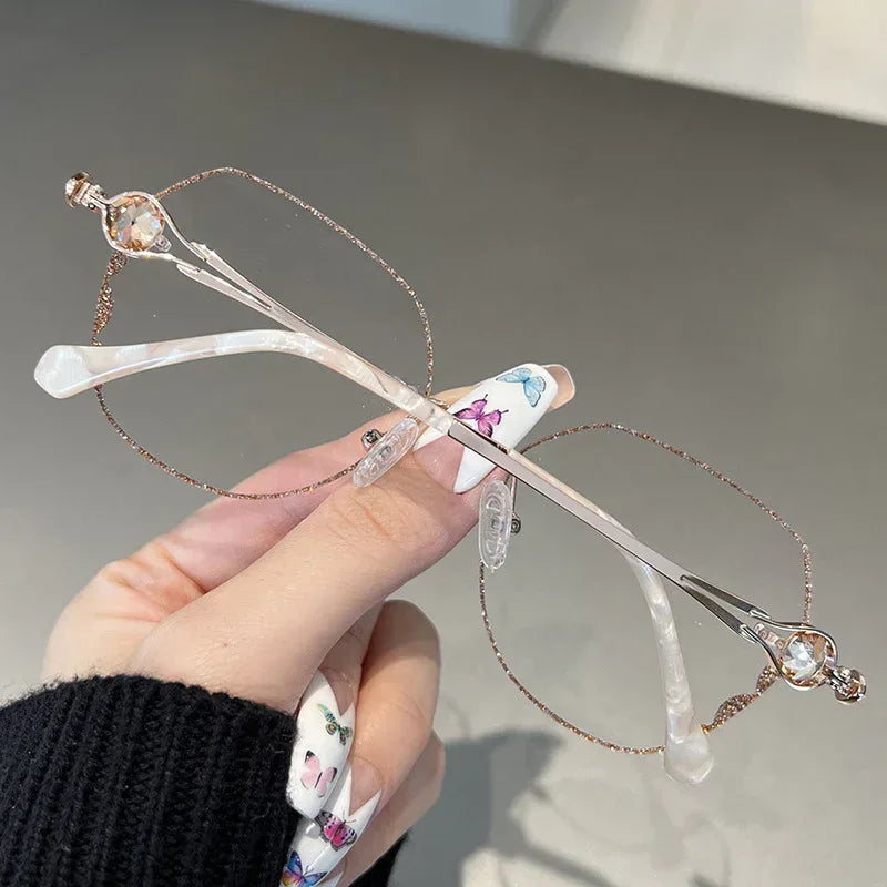 Internet-famous Starry Sky Metal Womens Blue-Light-Blocking Glasses - Viexta
