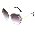 Rhinestone Frameless Sunglasses - Viexta