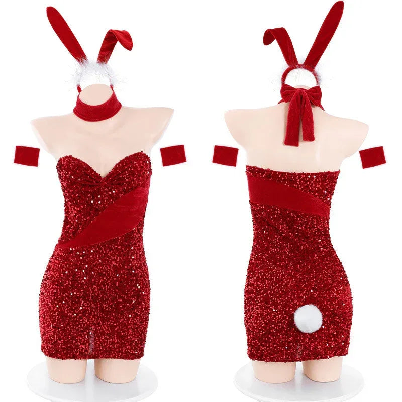 New Year Furry Tramsparent Yarn Suit Sexy Lingerie - Viexta