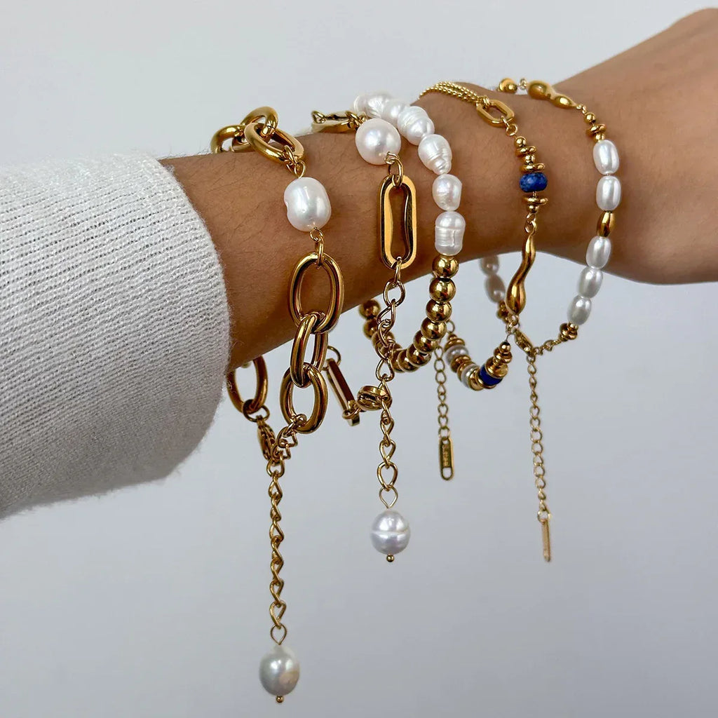 Stainless Steel Pearl Bracelet Twin - Viexta