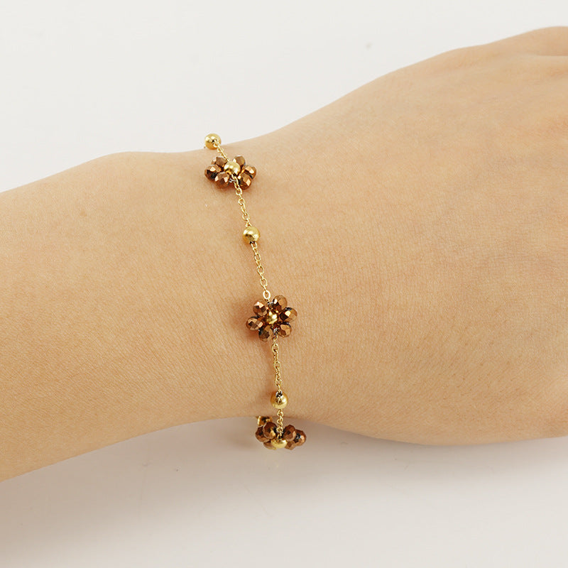 Floral Stainless Steel Bracelet for Women