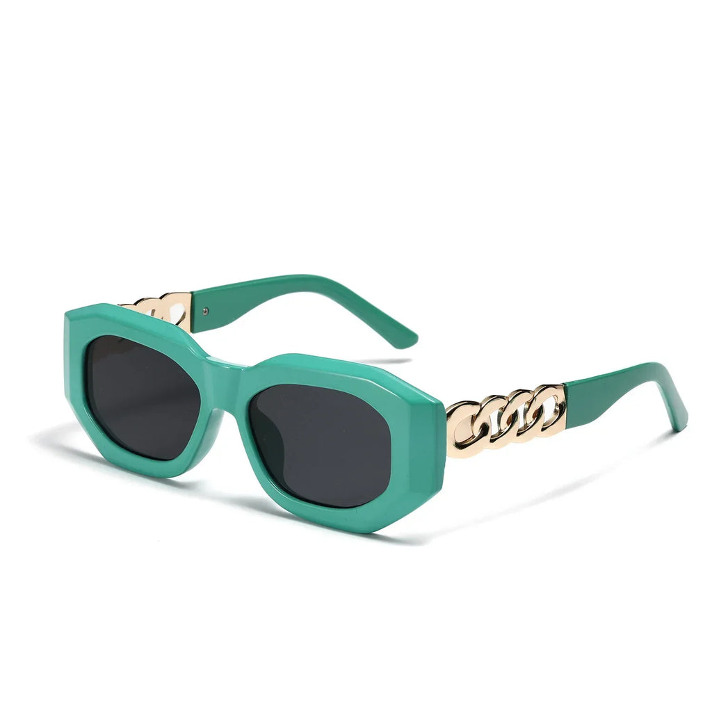 Square Spectacle Frame Black Women's Fashion Sunglasses - Viexta