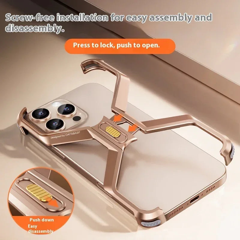 Metal Hollow Frameless Heat Dissipation iPhone case - Viexta
