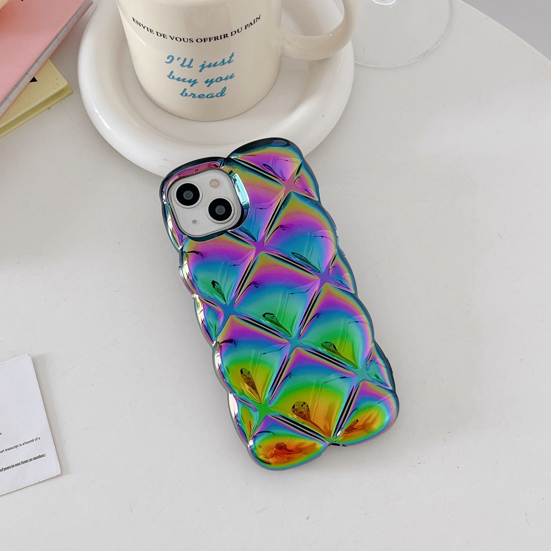 electroplated-colorful-diamond-plaid-iphone-case