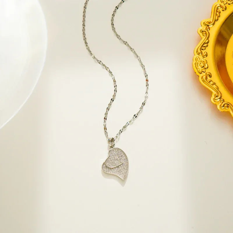 Titanium Steel Women's Zircon Clavicle Chain - Viexta