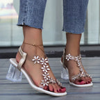 Transparent High Square Heels For Women - Viexta