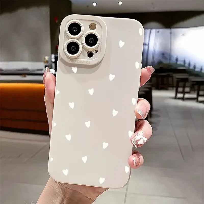 White Heart Mobile iPhone Shell