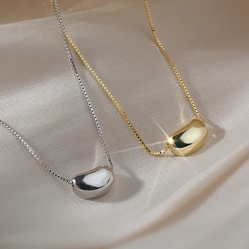 Golden Bean Pendant Necklace - Viexta