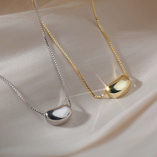 Golden Bean Pendant Necklace