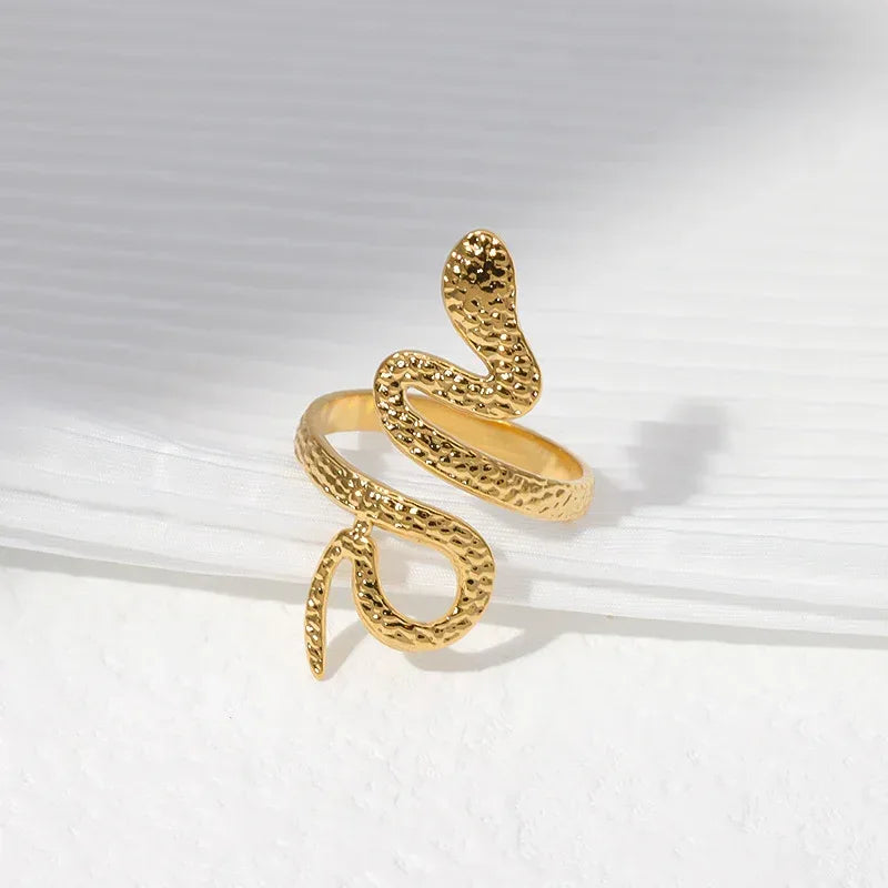 Stainless Steel Adjustable Opening Snake Ring - Viexta