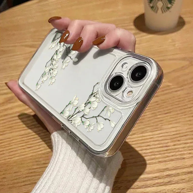 Antique Flower Transparent iPhone Case - Viexta