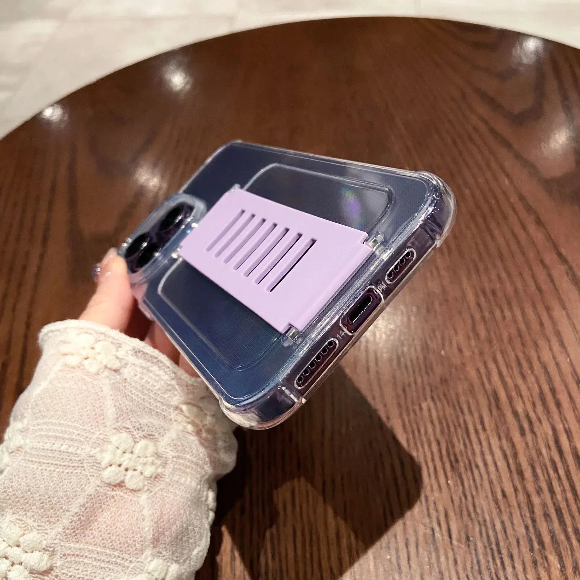Transparent Case Wrist Strap Bracket Non-slip iPhone Case - Viexta