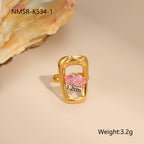 Stainless Steel Zircon Ring For Women