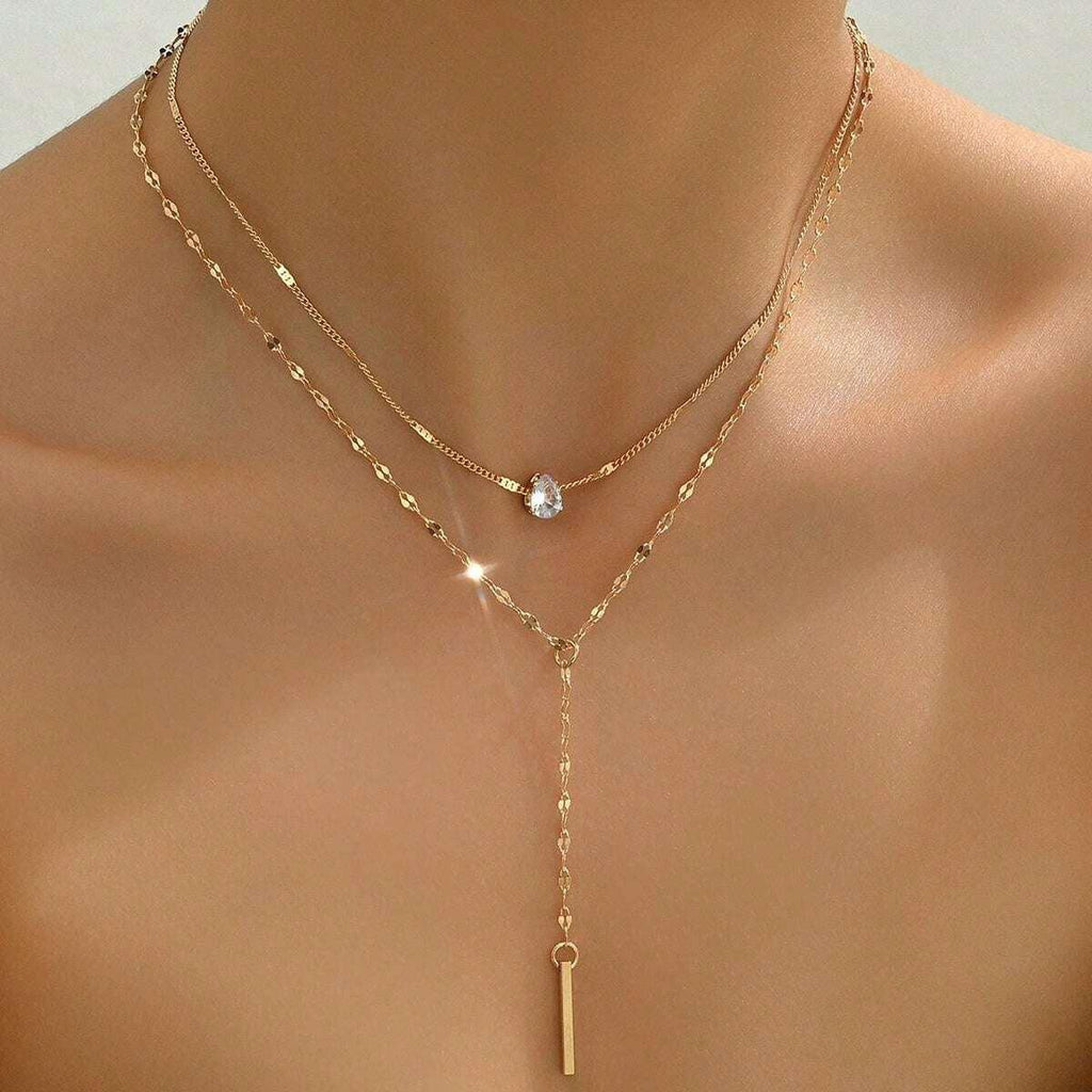 y-shaped-tassel-rhinestone-necklace - Viexta