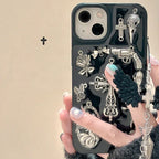 Ins Retro Dark Wind Epoxy Cross iPhone Case with Charm - Viexta