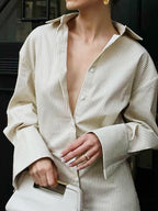 Striped Long Sleeves Shirt Dress