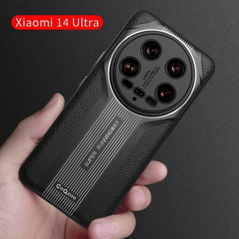 Leather Pattern Baked Porcelain Cover for Xiaomi 14Ultra - Viexta