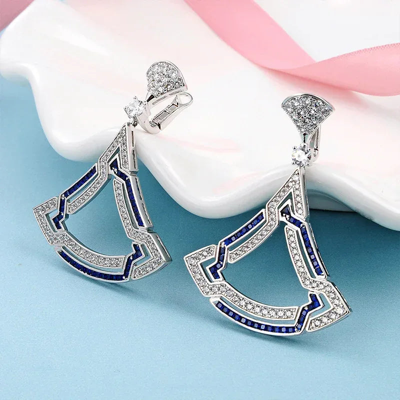 womens-triangle-micro-set-zircon-necklace-earring-set - Viexta