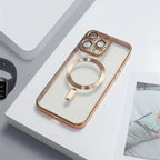 Electroplating CD Pattern Magnetic Suction Lens Protector iPhone case - Viexta
