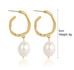 Korean Baroque Pearl Earrings - Viexta