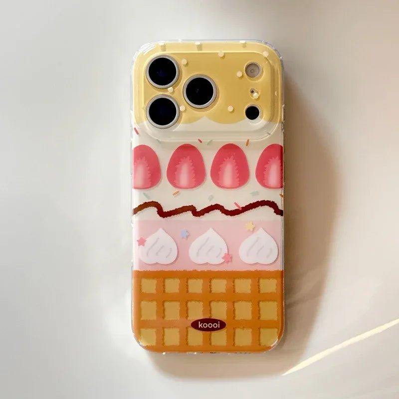 Yellow Plaid Strawberry Silicone iPhone Case - Viexta