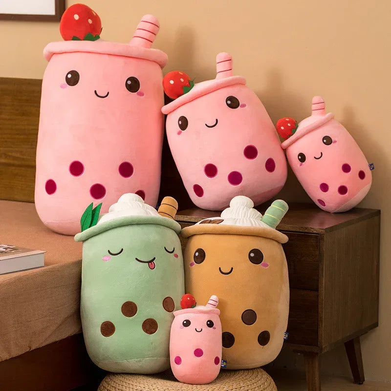Milk Tea Cup Fruit Strawberry Matcha Plush - Viexta