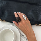 Ins-style Gradient Resin Wide-Width Ring Set - Viexta