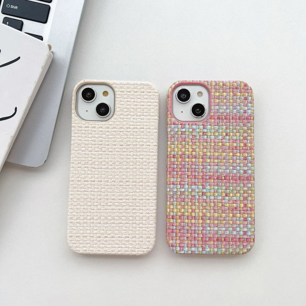 Woven Plaid Mobile iPhone Case - Viexta