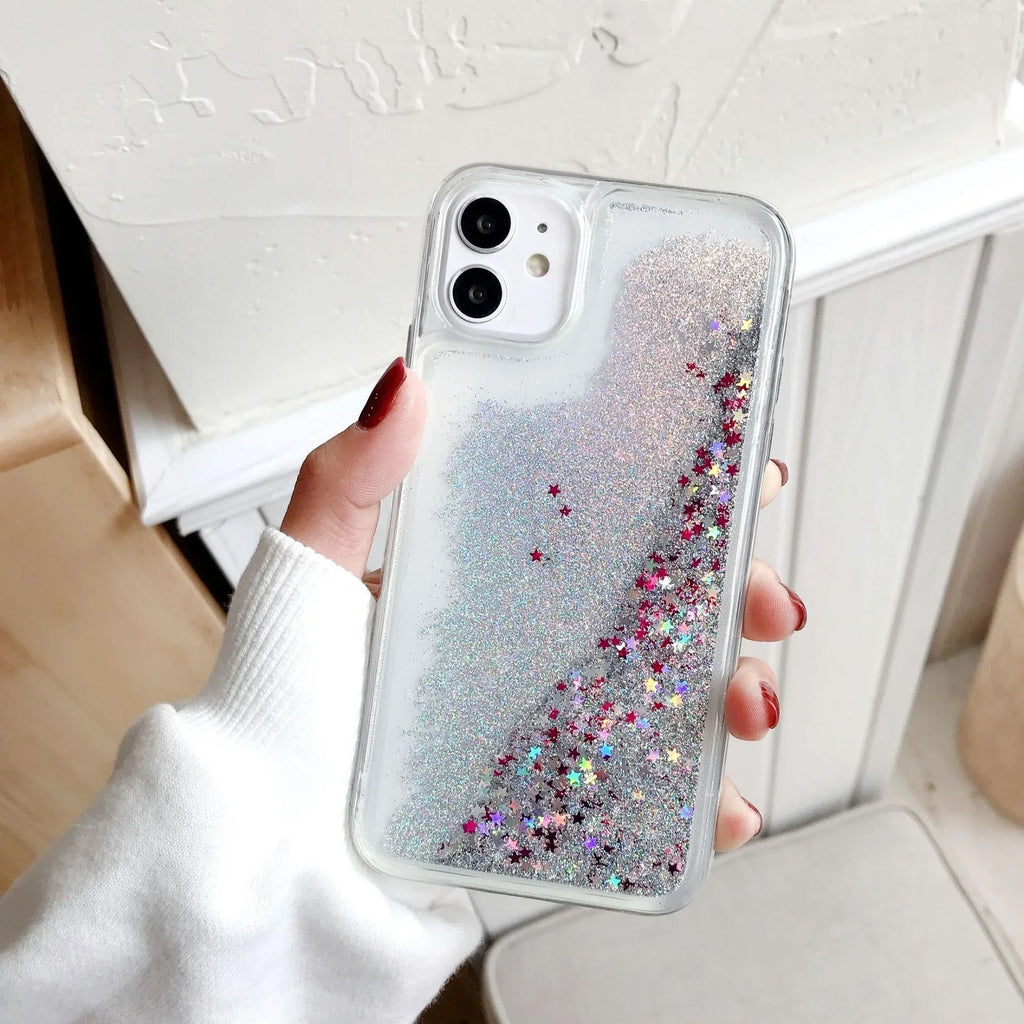 star-glitter-liquid-quicksand-iphone-case - Viexta
