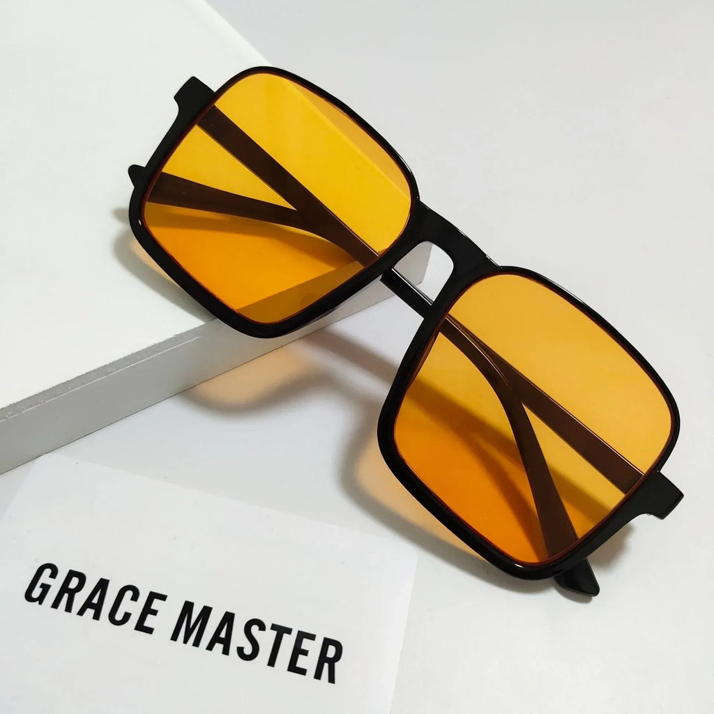 Women's Retro Square Semi-rimless Sunglasses - Viexta
