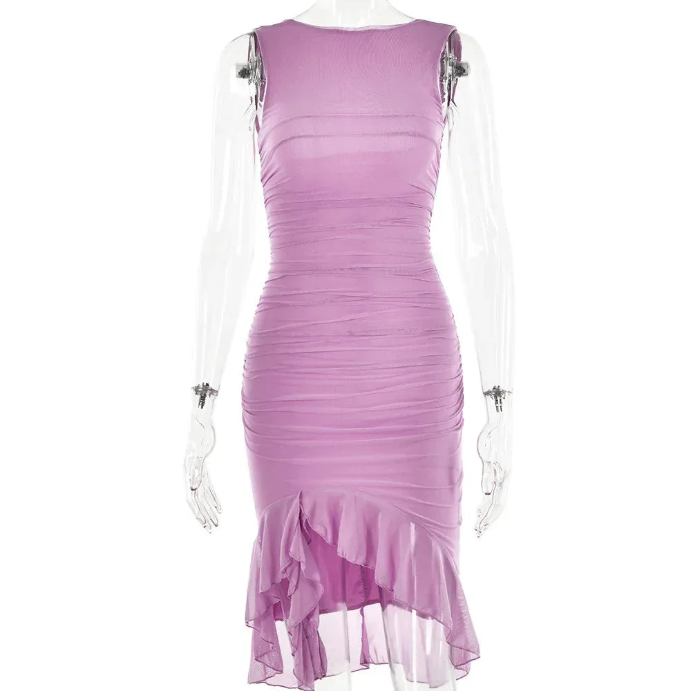 Summer Slim Skinny Sleeveless Dress - Viexta
