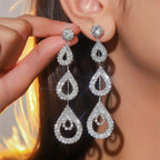 Rhinestone Long Earrings - Viexta