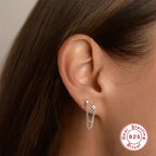 S925 Sterling Silver Tassel Rhinestone Stud Earrings - Viexta