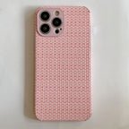 Retro Woven-pattern Leather iPhone Case - Viexta