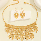 3pcs Retro Luxury Heart Hollow Necklace Earrings