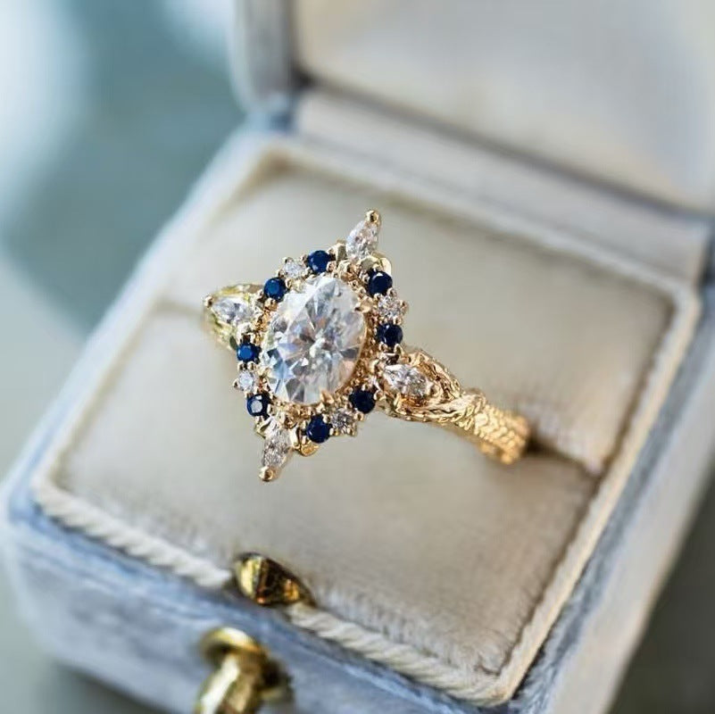 Minority Ring Gold-plated Inlaid Ring