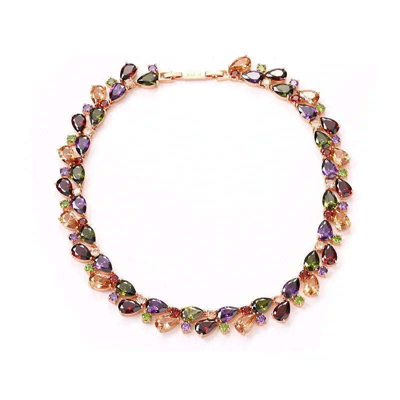 bride-zircon-necklace-and-earring-set - Viexta