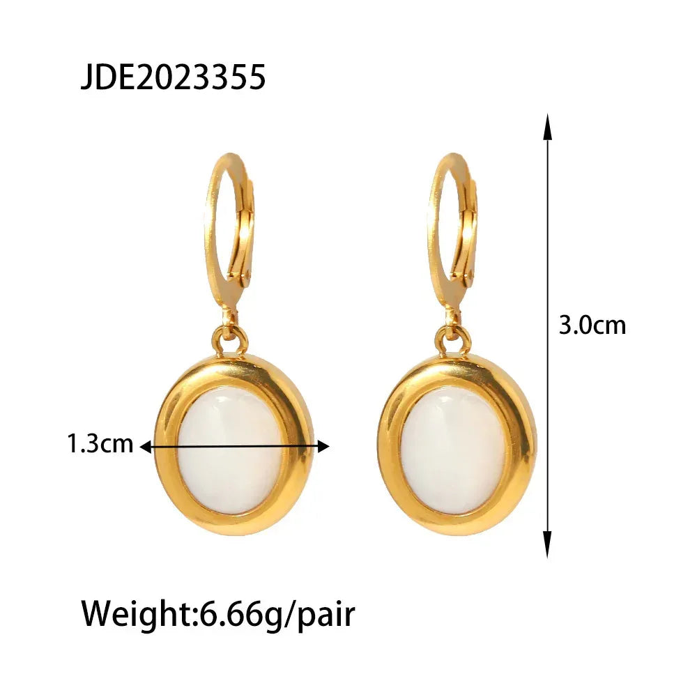 High-grade Colorfast Titanium Ring Earrings - Viexta